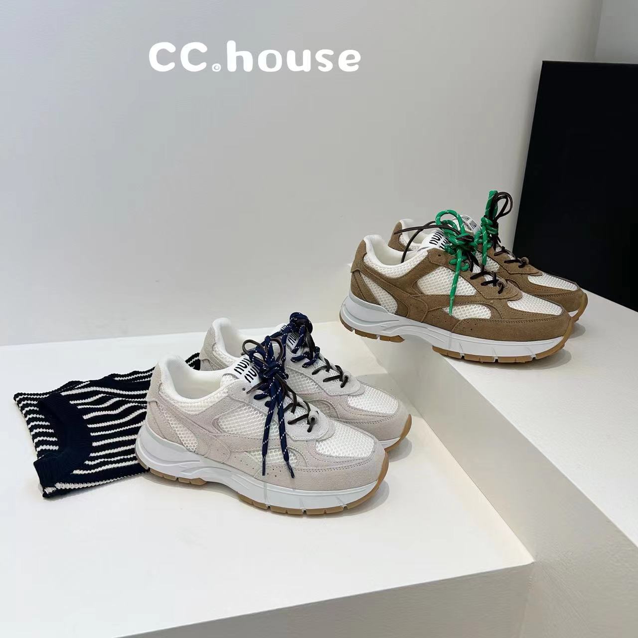 Genuine Leather Women's Shoes Thick-Soled Retro Forrest Gump Shoes 2025 Summer New Mesh Breathable Casual Sports Versatile Moral Training Shoes