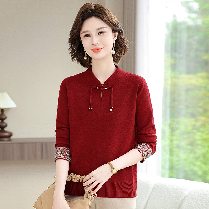 Мама осень-зима ретро новый свитер с длинными рукавами