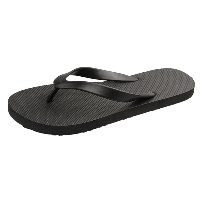 Простые шлепанцы для мужчин, повседневный стиль для пар, летние нескользящие однотонные сандалии-вьетнамки на плоской подошве, мужские нескользящие и износостойкие пляжные тапочки.