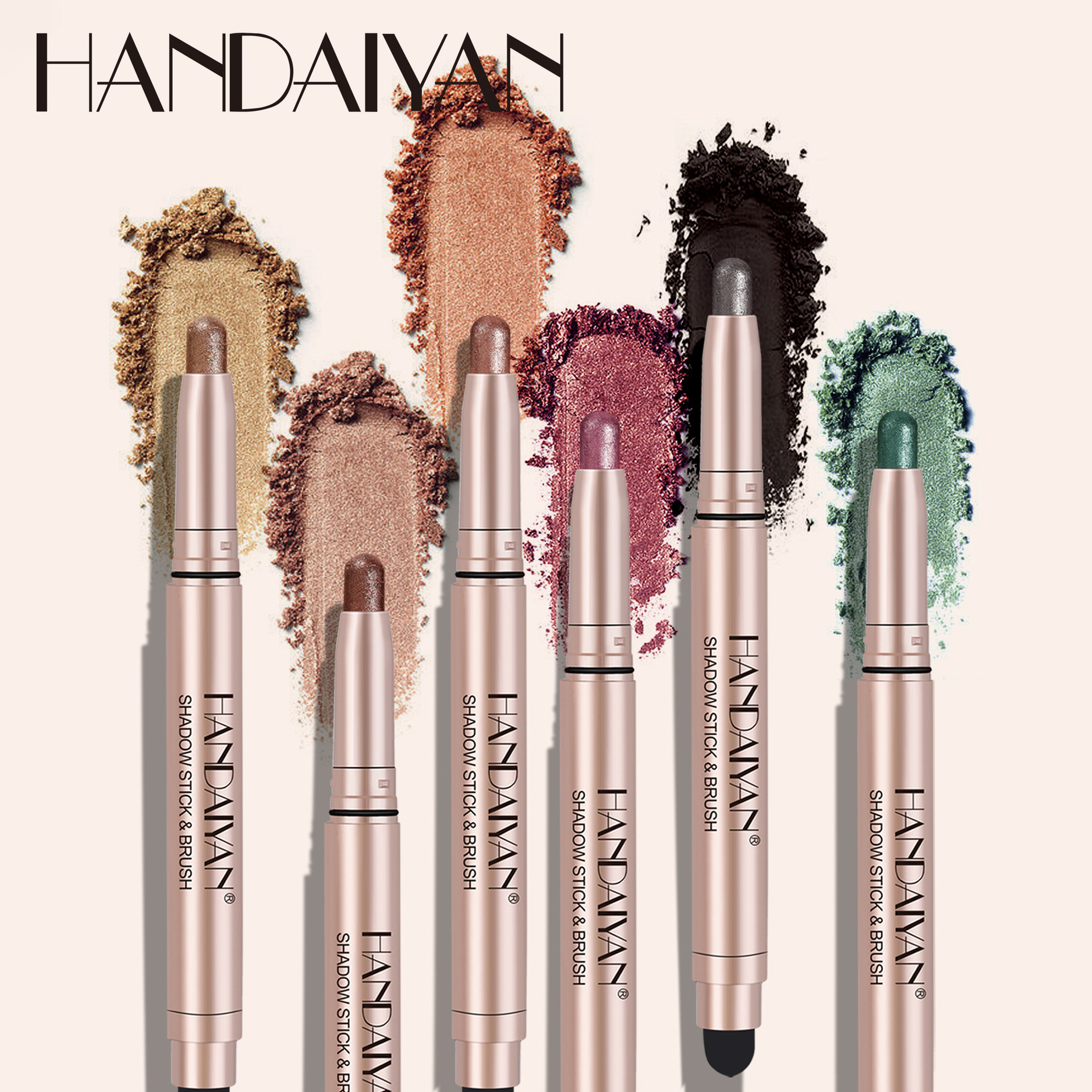 Cross-Border Dual-Ended Eyeshadow Stick, Non-Smudging, Handaiyan Highlighter Contouring Eyeshadow Pen, Pearlescent Fine Shimmer Brightening Eyeshadow
