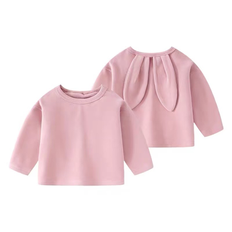 Camiseta de manga larga para bebé Primavera y otoño Ropa de estilo occidental Camisa de fondo para bebé para hombres y mujeres Camisa de bebé