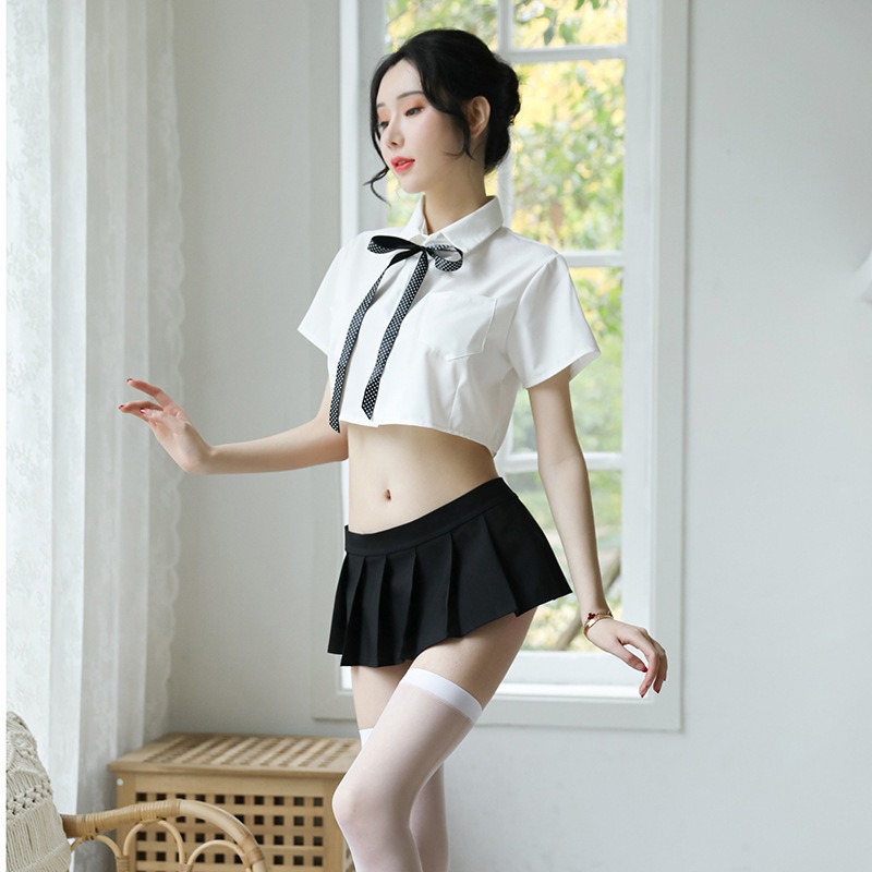 Lencería sexy, falda plisada, ropa de mujer, puro aprendizaje, lindo traje de secretaria dividida, traje de marinera sexy, tentación uniforme A36