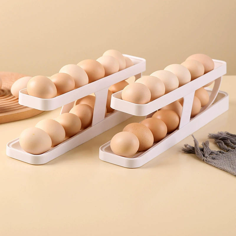 Home Multifunctional Egg Storage Box refrigerator side door holder Egg standing rack storage box double -layer fresh -keeping box