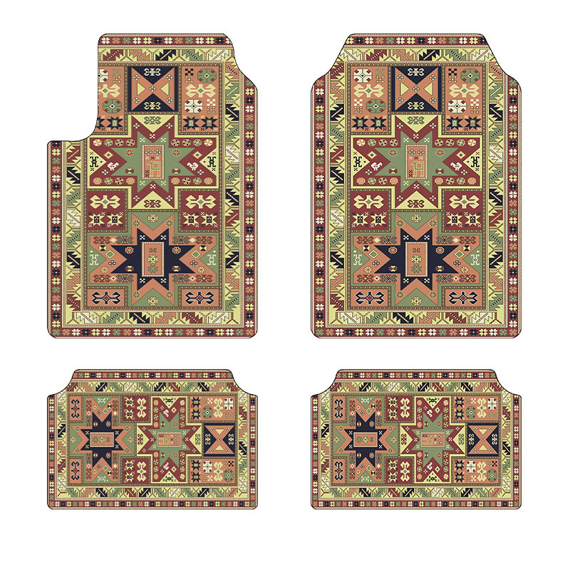Cross-Border Temu Car Floor Mats Four-Piece Set for Driver and Passenger, Dirt-Resistant Non-Slip Floor Mats, Entryway Door Mats, One-Piece Drop Shipping