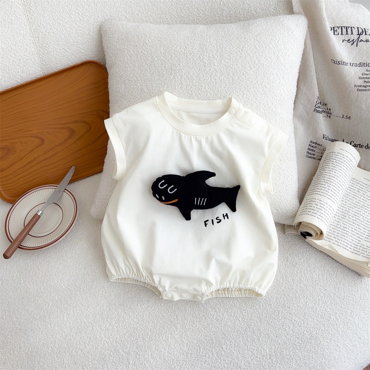 Muñeca tridimensional coreana, mono de tiburón bebé, bolso de verano, abrigo ligero, transpirable y agradable para la piel