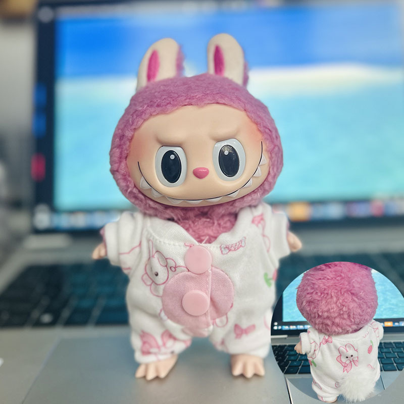 17 センチメートルペンダントブラインドボックスラブベビードールキーホルダーラブブ人形トレンディなスウェットシャツかわいいオーバーオール|undefined
