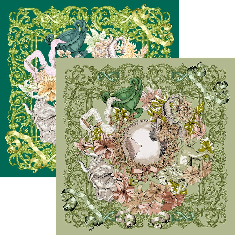 Double-sided Custom Scarf, Reversible Silk Design, Customizable Colors & Materials