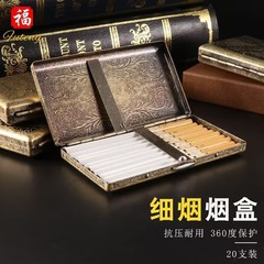 金属の細いタバコの箱の20本は復古の青銅色の彫刻の個性のアイデアを詰めます。
