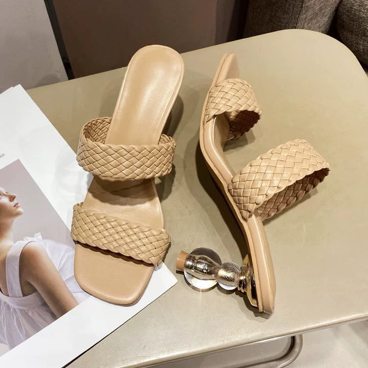 Woven slide, slippers, summer high footwear, Korean style, 2021 collection, wholesale