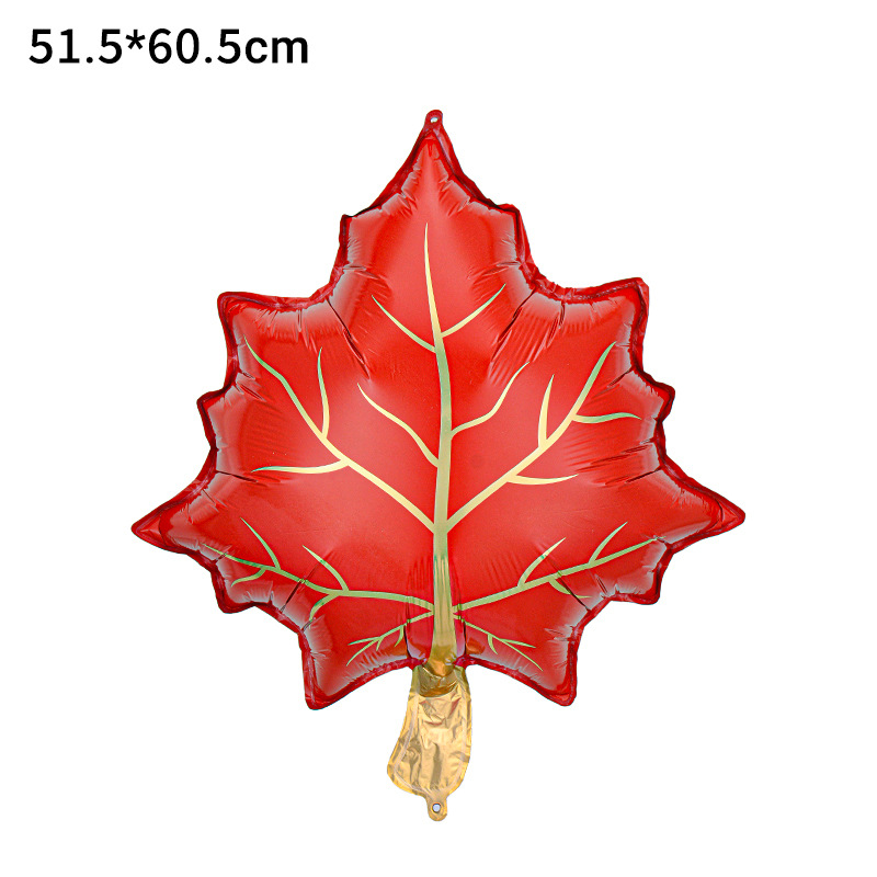 Forma de hoja de otoño globo de película de aluminio hojas decoración de acción de gracias arreglo hoja de arce hoja de tortuga bola de pino globo de calabaza image 10