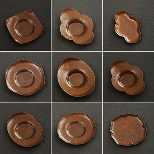 Wholesale Creative Tea Coaster Pure Copper Coaster Copper Coaster Insulated Teapot Mat Tea Set Accessories Japanese Tea Coaster