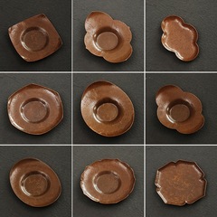 Direct Manufacturer Sales Creative Tea Cup Saucer Pure Copper Saucer Copper Cup Stand Heat Insulating Teapot Saucer Tea Set Accessories Japanese Tea Cup Stand