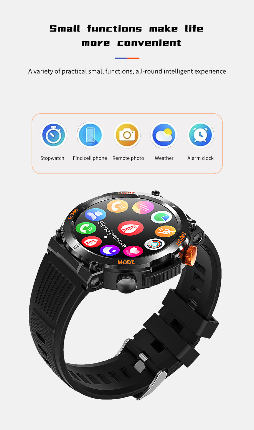 HT17 Smart Watch Uomo Bussola Illuminazione a LED Sport all'aria aperta_voghion.com