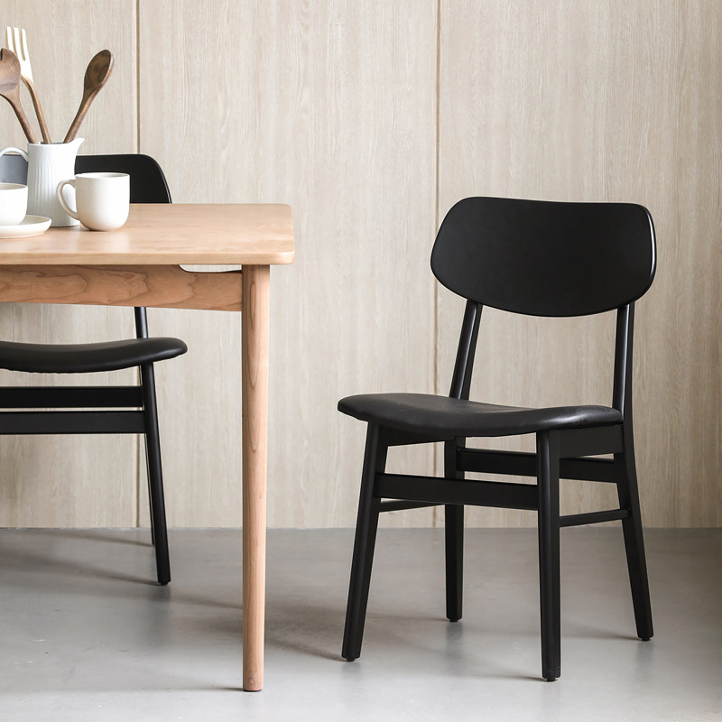 北欧实木椅子现代简约家用靠背椅餐厅休闲白蜡木单人书桌椅薯片椅