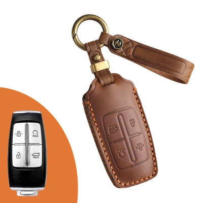 Car key bag Key Case GV70 Genesis - 4-keys-brown