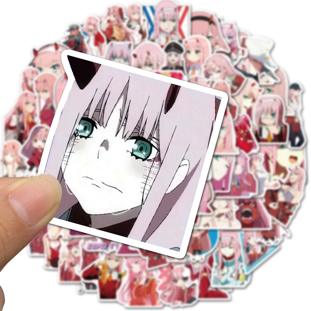 100张动漫国家队zero two贴纸行李箱电脑手机贴画 anime sticker