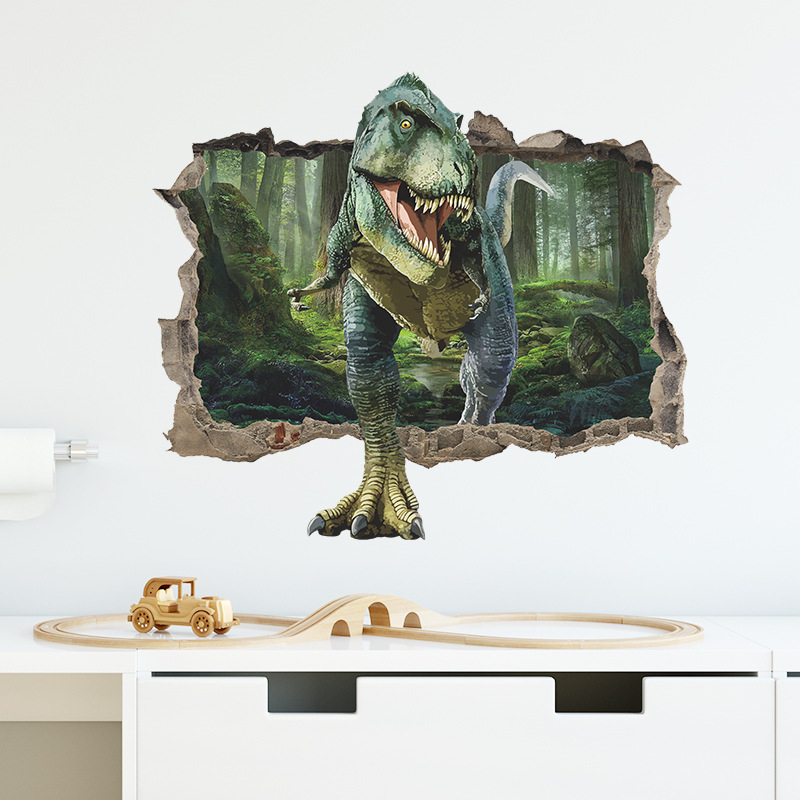 New Fashion 3d Sense Hole Dinosaur Wall Stickers display picture 2