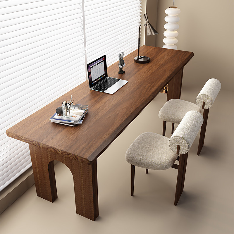 All Solid Wood Double Long Table Living Room Home Desk Home Office Writing Desk American Corner Window Side Table