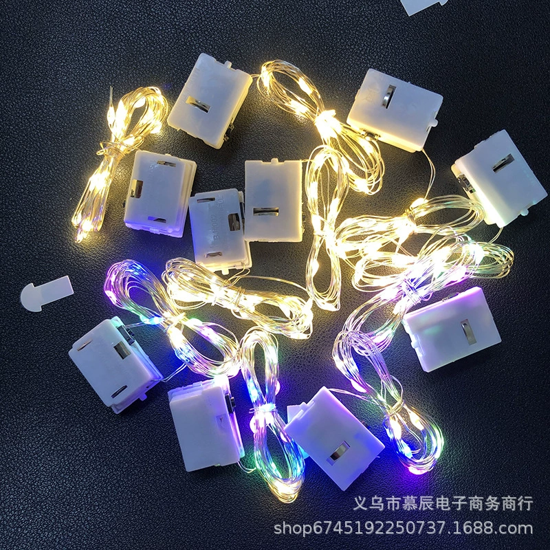LED маленькие цветные фонари для фестиваля, гирлянда из светодиодных ламп с батареей, трехскоростной тёплый свет, цветная лампа, подарочная коробка, декоративный свет