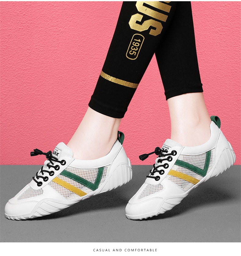 Giày sneaker nữ lưới thoáng khí đế bằng mẫu mới 2025 — 9160-2 (kiểu thoáng khí) màu trắng, 9160-2 (kiểu thoáng khí) màu be chi tiết 10