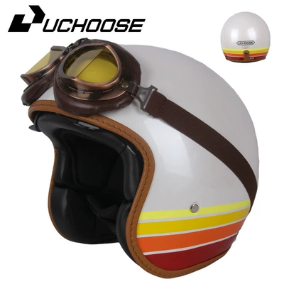 Half Helmets, Personalized Safety Helmets, Motosiklet kaskı (dəbilqə) - striped-orange-s