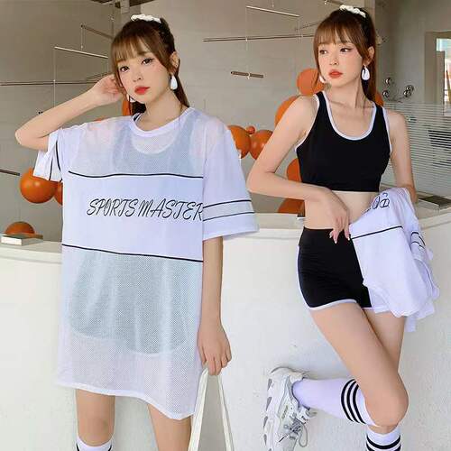 Women's conservative three-piece swim set for hot springs,  new slimming sports swimsuit