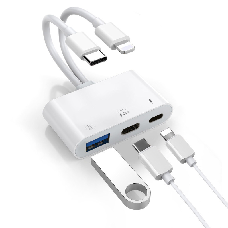 携帯電話OTGカードリーダー3in1 USB3.0 UディスクType-CイヤホンハードディスクTFストレージ高速転送|undefined
