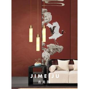 New Chinese Style Retro Red Wallpaper Hotel Bedroom Mural Living Room Crane Atmospheric Tv Background Wallpaper Wall Covering