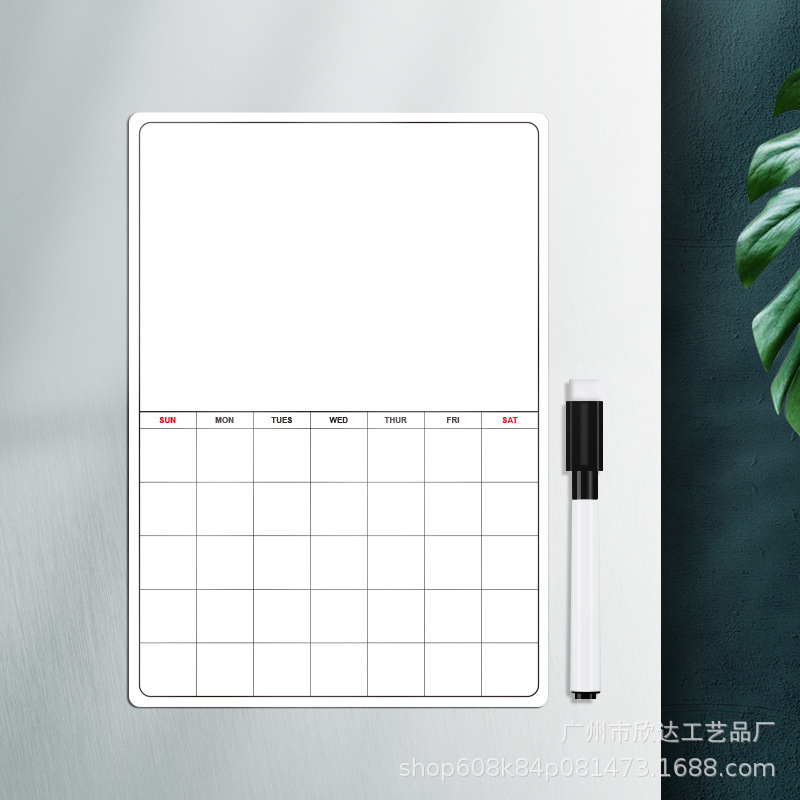 磁性画板 广告写字板 环保可擦 磁性冰箱贴留言板带笔白板