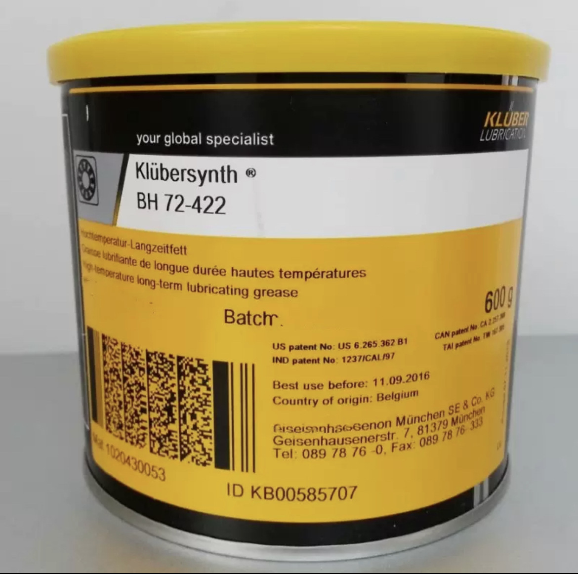 克鲁勃 Klubersynth BH 72-422 全氟合成脂 低速轴承/导轨专用