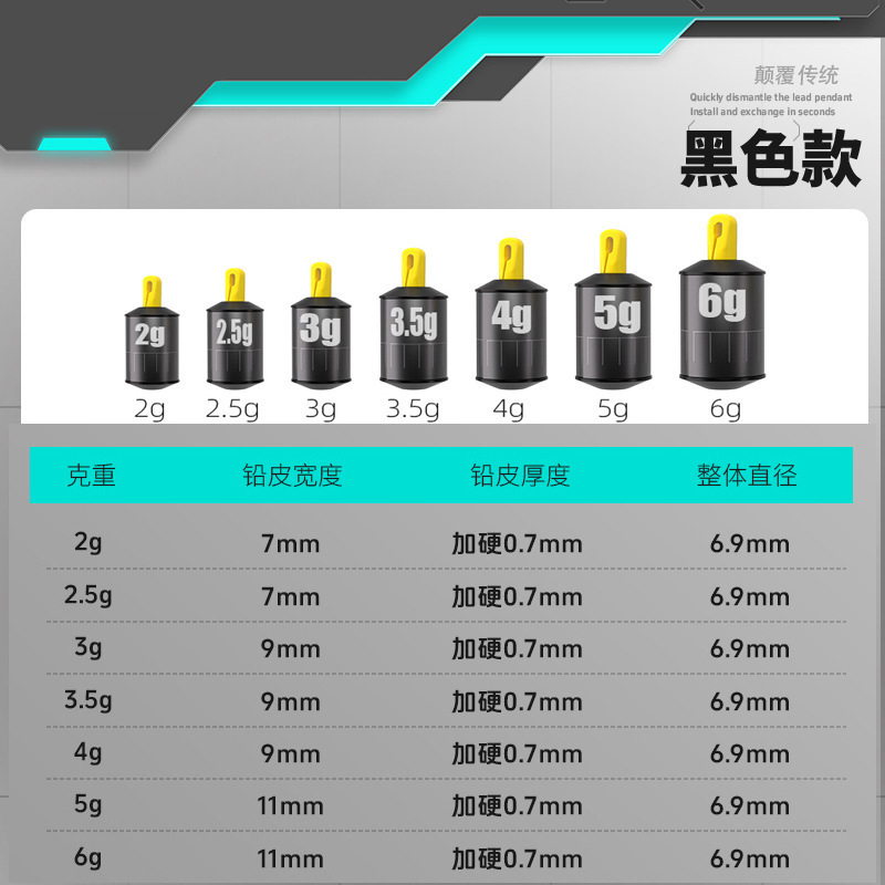快速可拆卸螺纹跑铅竞技加厚双芯刻度软芯铅坠防走水子线咳嗽铅坠|undefined