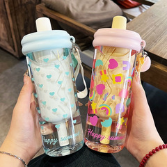 Tritan女子カップドーパミン高颜値携帯ストローカップお茶学生の新しいプレゼントプラスチックカップ