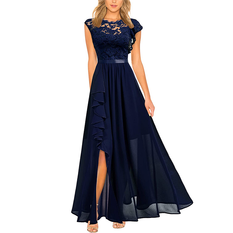 Cross-border Independent Site Party Women's Long Dress, Popular Lace Bridesmaid Evening Gown_ecoleips.com