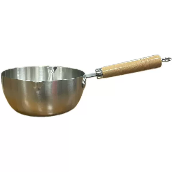 Single pot with white wooden handle 18cm