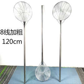 不锈钢丝篱捞勺双线加固加长漏勺捞网食堂工厂大炸漏油隔漏 120cm