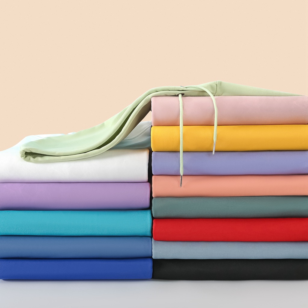 Manufacturer wholesale loose large drop shoulder trendy hooded pullover pocket sweatshirt European size cross-border casual solid color can be printed