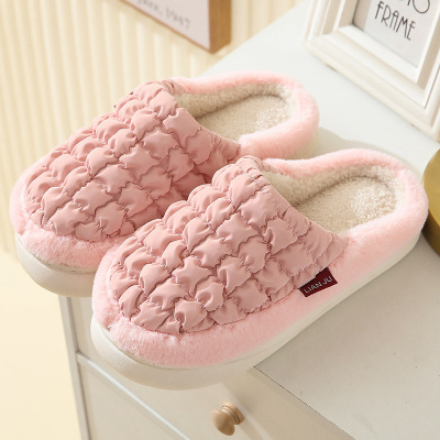 The thickness of the bottom Cotton slippers 2022 new pattern winter Cotton candy Home Furnishing indoor waterproof Down Gross trailer