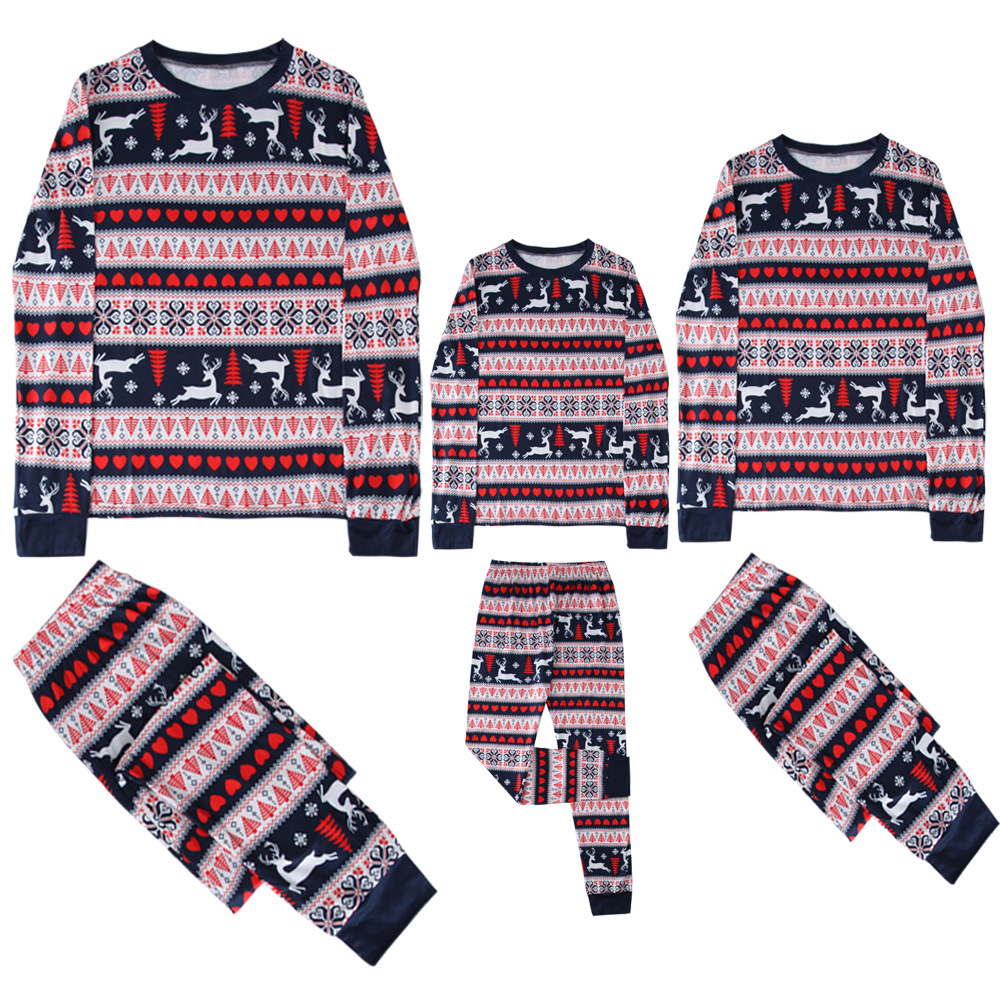 2023 Amazon europeo y americano nuevo hogar familiar de Navidad traje de padre-hijo impreso Navidad padre-hijo traje
