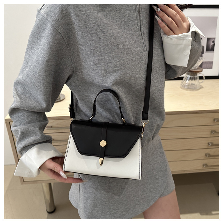 Women's Small Pu Leather Color Block Classic Style Square Magnetic Buckle Crossbody bag BAX display picture 30