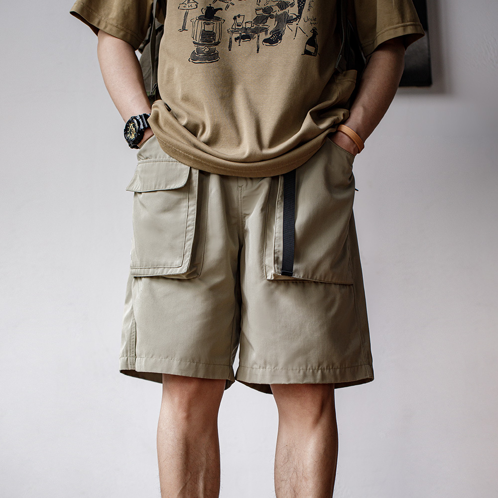 Mountain Style Outdoor Multi-Pocket Straight Shorts Loose Functional Five-Point Pants Quick-Drying Quick-Release Casual Pants Men's Summer