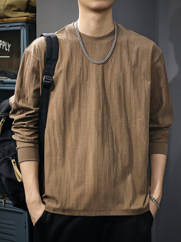 2026 Autumn New Round Neck Long-Sleeve T-Shirt for Men, Trendy Brand, Loose Texture, Skin-Friendly Base Layer Top 2026 Autumn New Round Neck Long-Sleeve T-Shirt for Men, Trendy Brand, Loose Texture, Skin-Friendly Base Layer Top