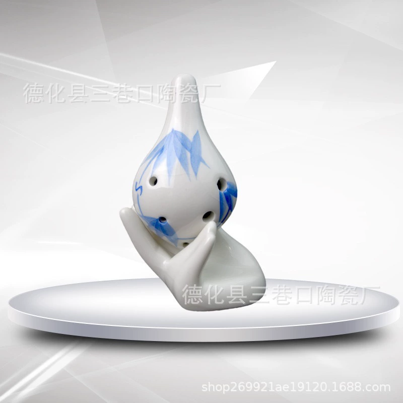 Six-hole oval alto AC-tuning starry sky pottery beginners students perform musical instruments 6-hole C-tuning oval can be engraved