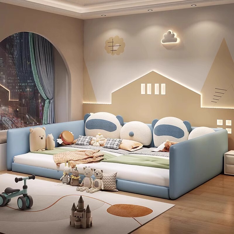 Splicing Family Bed Family of Four Tatami Fabric Bed Modern Simple Non-Disturb Master Bedroom Oversized 3 m Bed