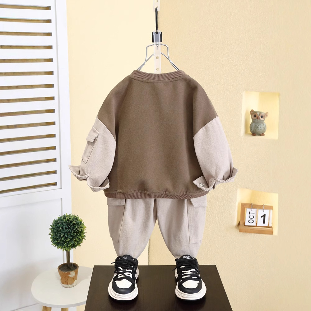 7571 Traje de primavera para niños Nuevo estilo Suéter de primavera y otoño para niños Ropa deportiva Otoño para niños guapos y de moda