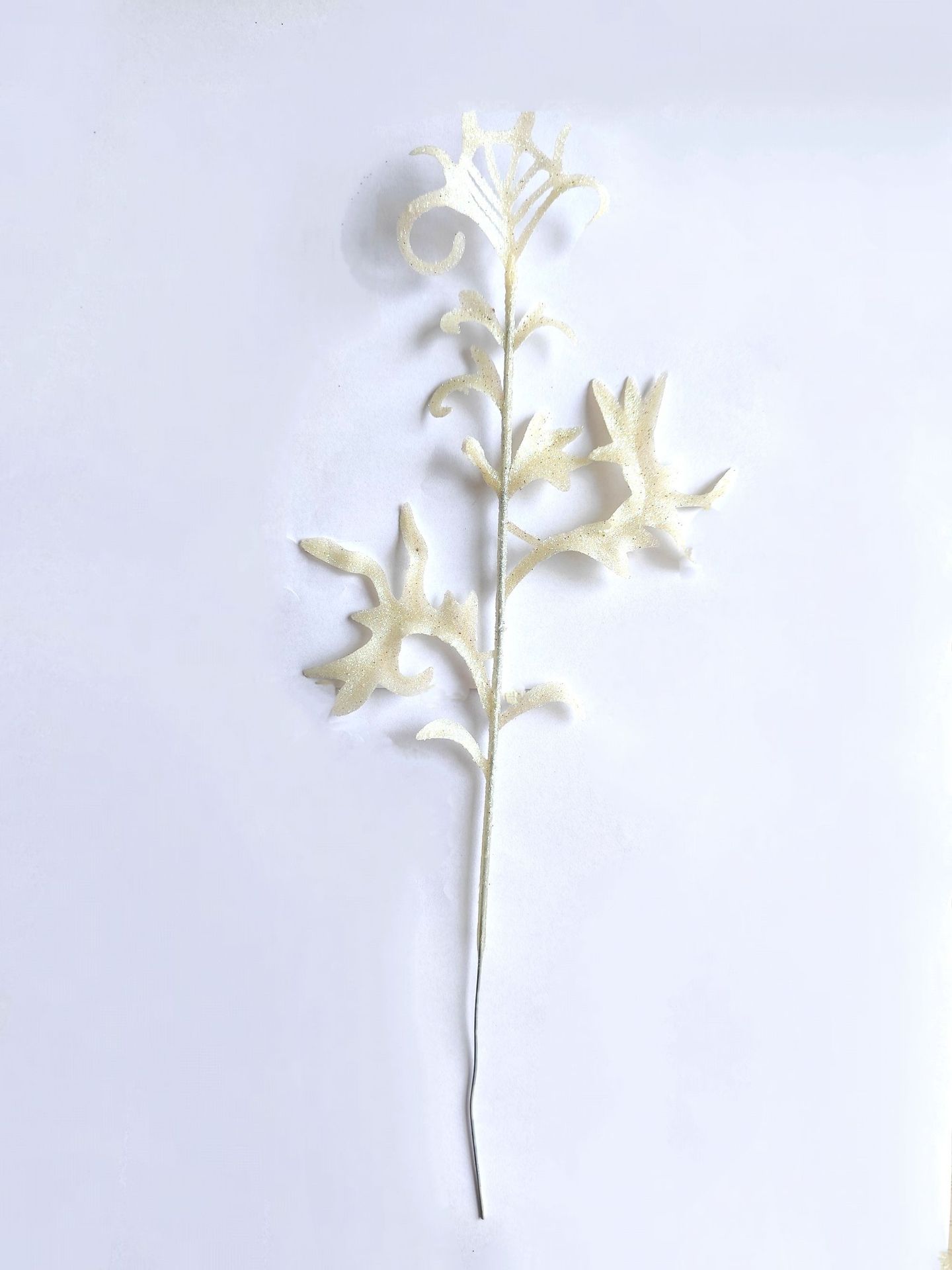 Nueva imitación de hojas de Navidad 32cm de polvo de oro de corno de ciervo decoración de plástico árbol de Navidad hojas de polvo de oro