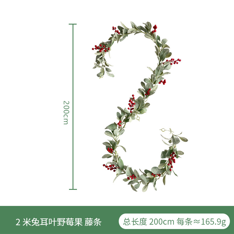 Amazon nuevo flocado hoja oreja de conejo europeo y americano hogar pared colgante decoración oveja oreja hoja simulación conejo oreja hoja Ratán