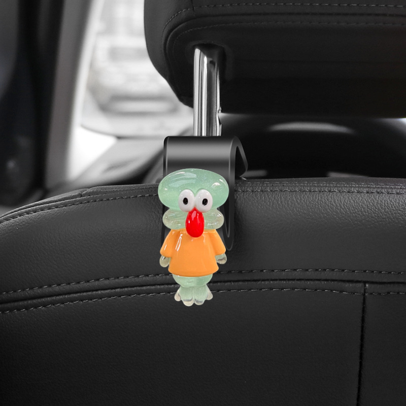 Gancho trasero de automóvil Gancho de respaldo de asiento de dibujos animados Gancho multifuncional para automóvil en automóvil Gancho pequeño para automóvil Gancho de asiento