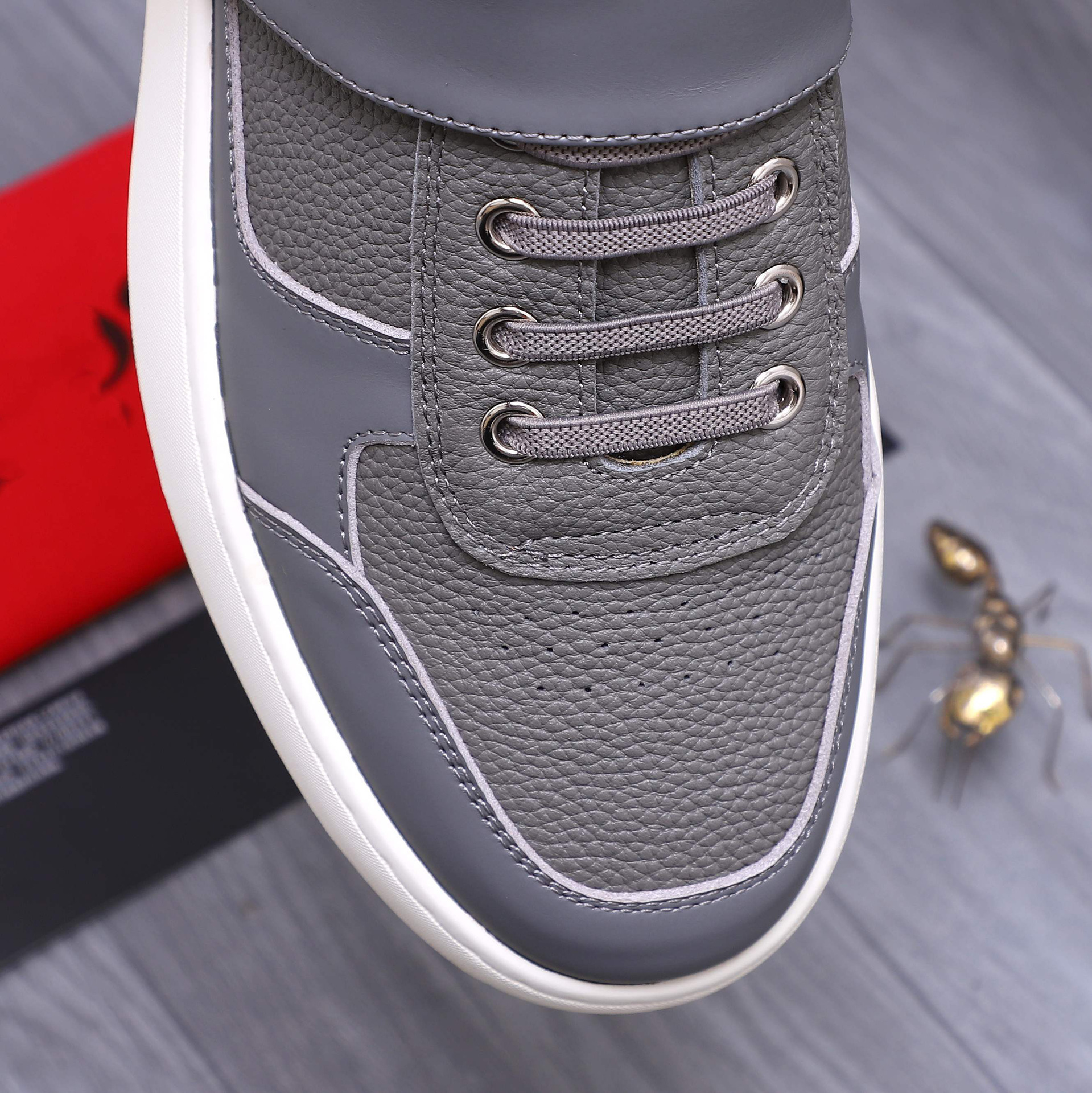 Quality Shoes High-End Trendy Versatile Fashion Men's Shoes Genuine Leather Patchwork Breathable Low-Top Comfortable Casual_vogvips.com