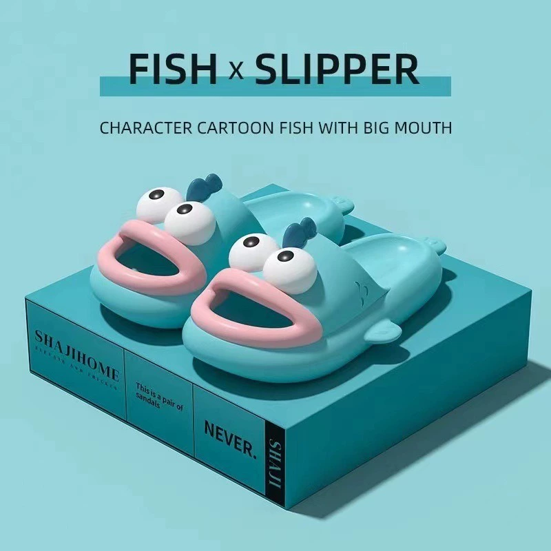 Штапки на фекалии женщины носят летом 2024 новые забавные противоскользящие пары могут любить уродливую рыбу холодные тапочки мужчины