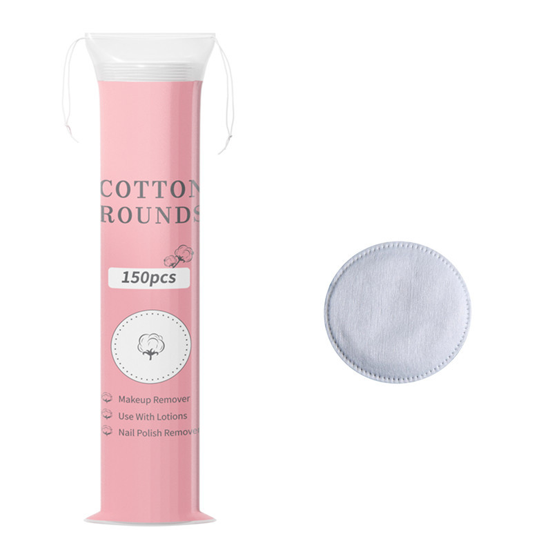 Discos de algodón redondos estilo inglés, algodón spunlace, algodón acolchado compuesto de tres capas, discos desmaquillantes con borde cosido y relieve, engrosados.